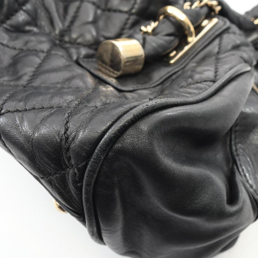 Chanel Matelassé Tote Bag Handbag, Lambskin Leather, Women's, Black - Picture 9 of 10